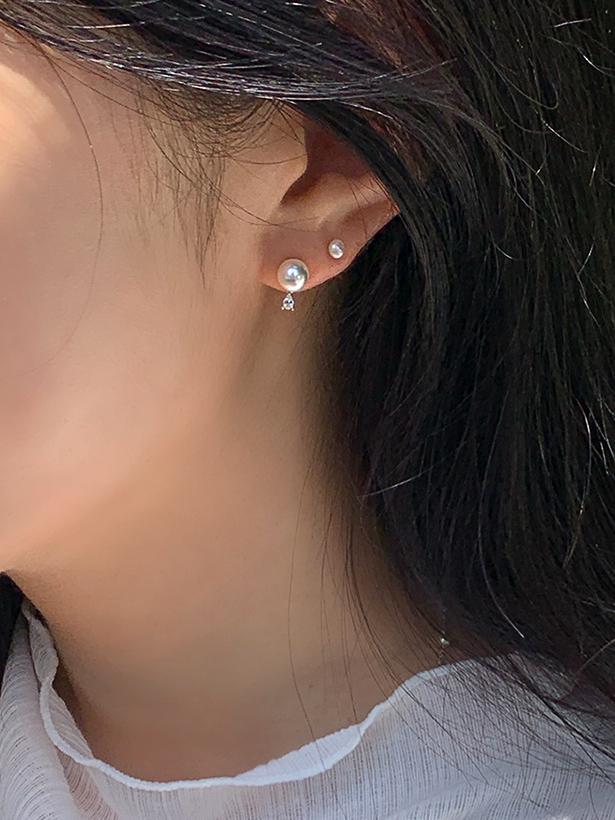 pearl drop cubic earring