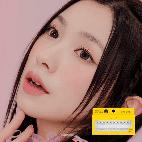 깜빡 인조 가닥속눈썹, 10mm, 브라운, 1기둥, 1개