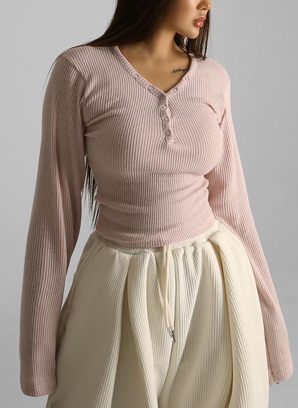 25FW 시구아 브이넥 슬림 커버 긴팔티셔츠