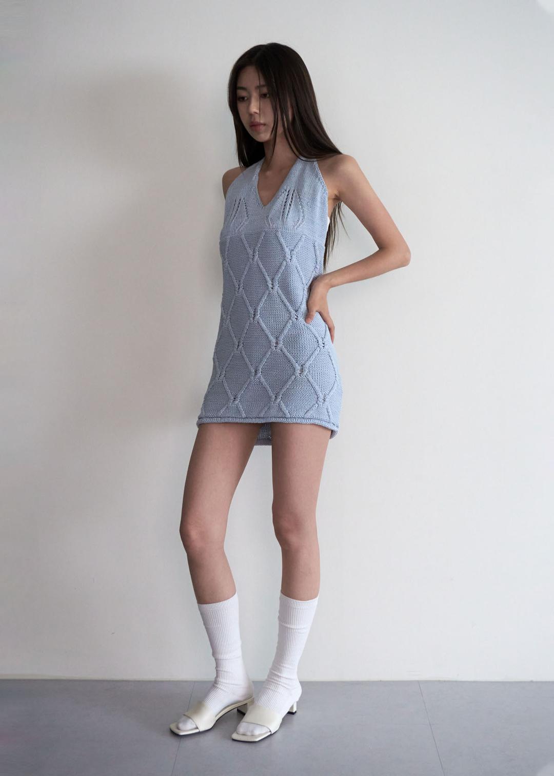 Halter Diamond Knit Ops (3c)