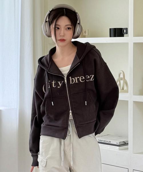 뮤트 로고 후드 집업_3COLORS