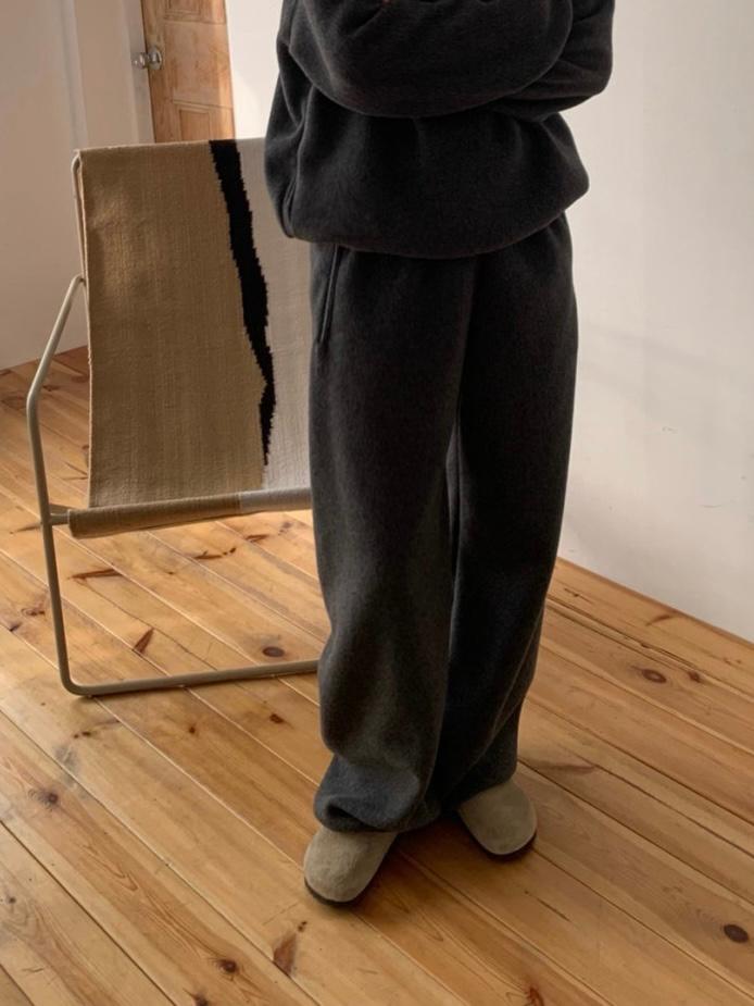 르아브르 온드 후리스 투웨이 조거팬츠, 여자 밑단 스트링 스트레이트 팬츠