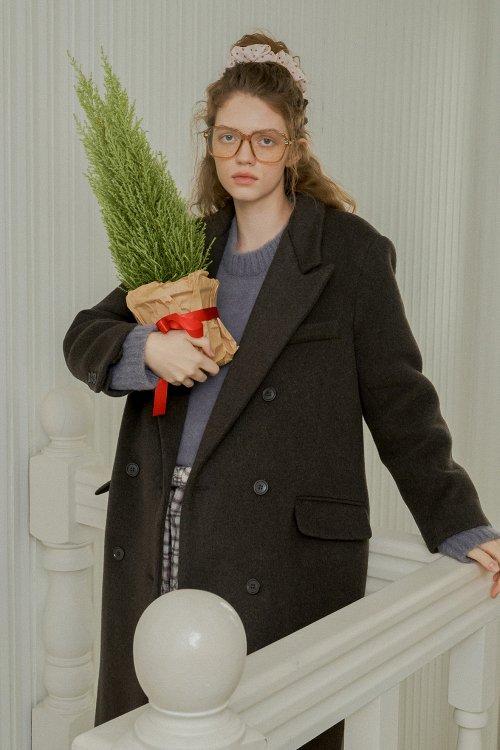 클래식 더블 코트_차콜