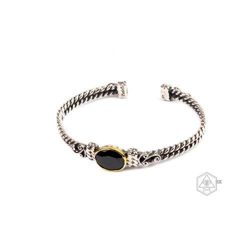 [Bs-304] 925 실버 오닉스 뱅글 팔찌