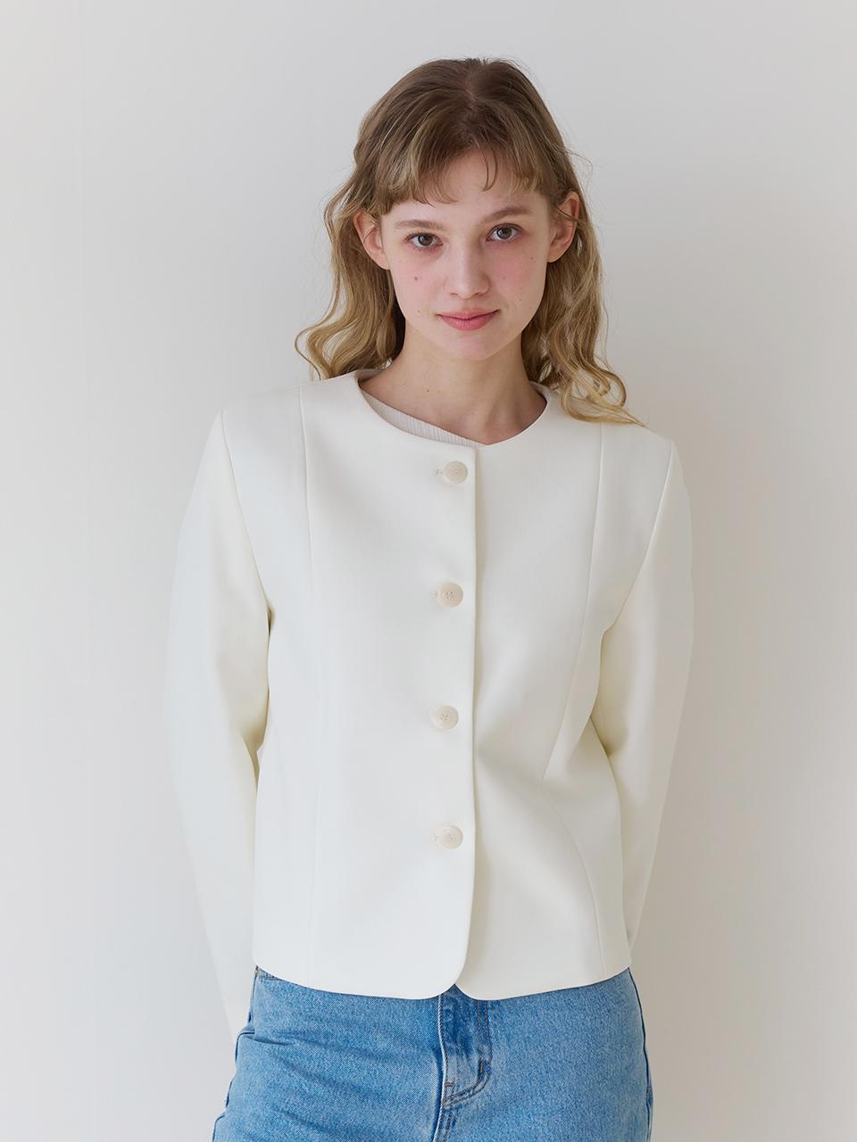 애즈이프 Welve round jacket_ Cream