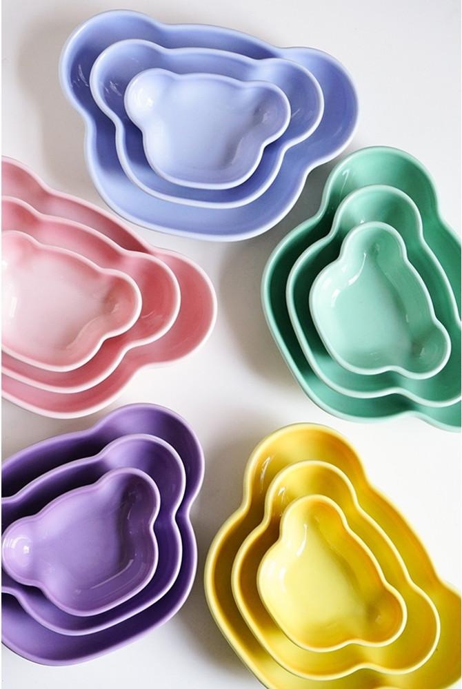 귀여운 곰돌이접시 곰돌이그릇 디저트 샐러드 시리얼볼 요거트볼