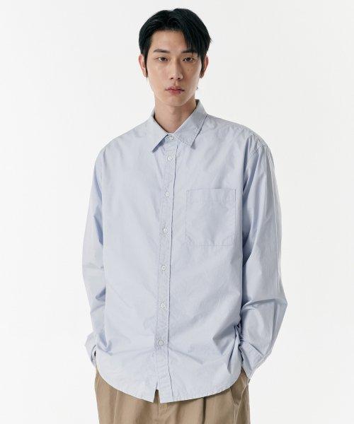 릴렉스드 워시드 포플린 셔츠 [스카이 블루]