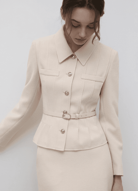 스탠카라 트위드 싱글 자켓