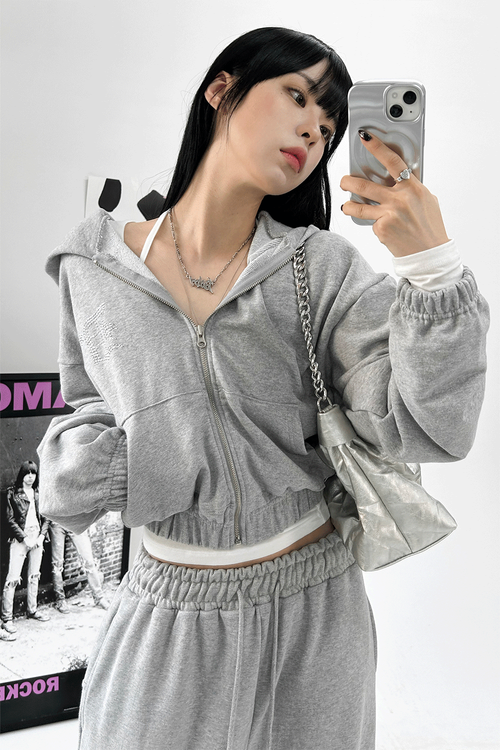 아쿠비클럽 에어 크롭 후드 집업 (4colors)