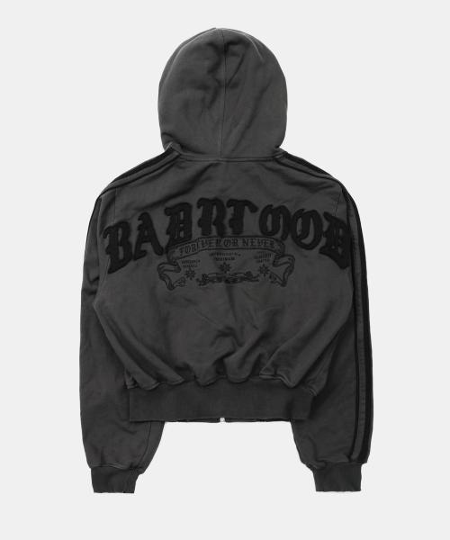 빌리 워시드 후드 집업 - 챠콜