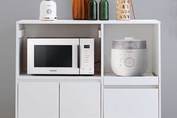 라라 1020 광파오븐 렌지대 밥솥 전자렌지 수납장 에어프라이어 선반 2colors