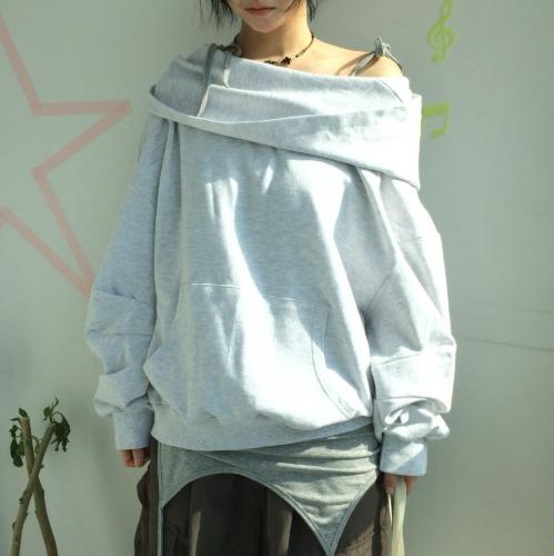 (2 C ᵒ l o🅡) 루즈핏 오프숄더 후드