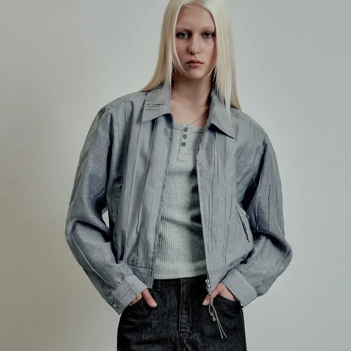 (W) 트위즐러 오간자 블루종 자켓 그레이