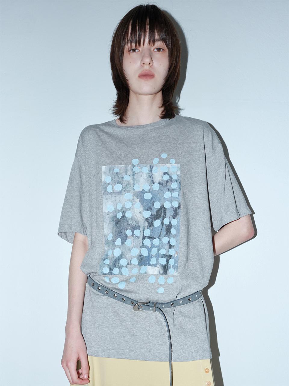 Dot Paint T-shirt [Melange Gray]