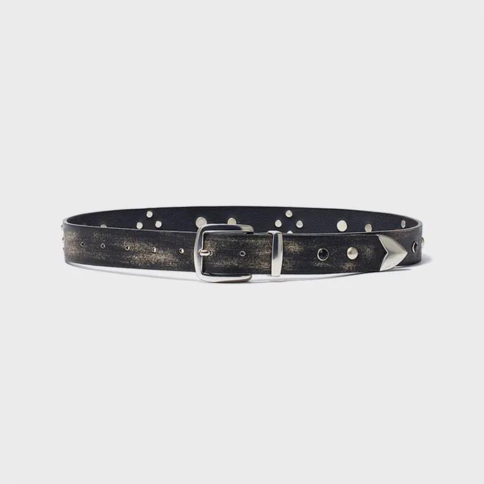 YY STUD WESTERN BELT (BROWN)