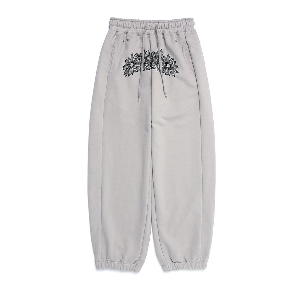 FLOWER ARTWORK PANTS GREY
