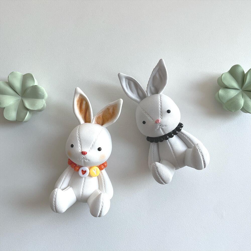 차량용석고방향제 이니셜 가죽토끼 네잎클로버 석고방향제