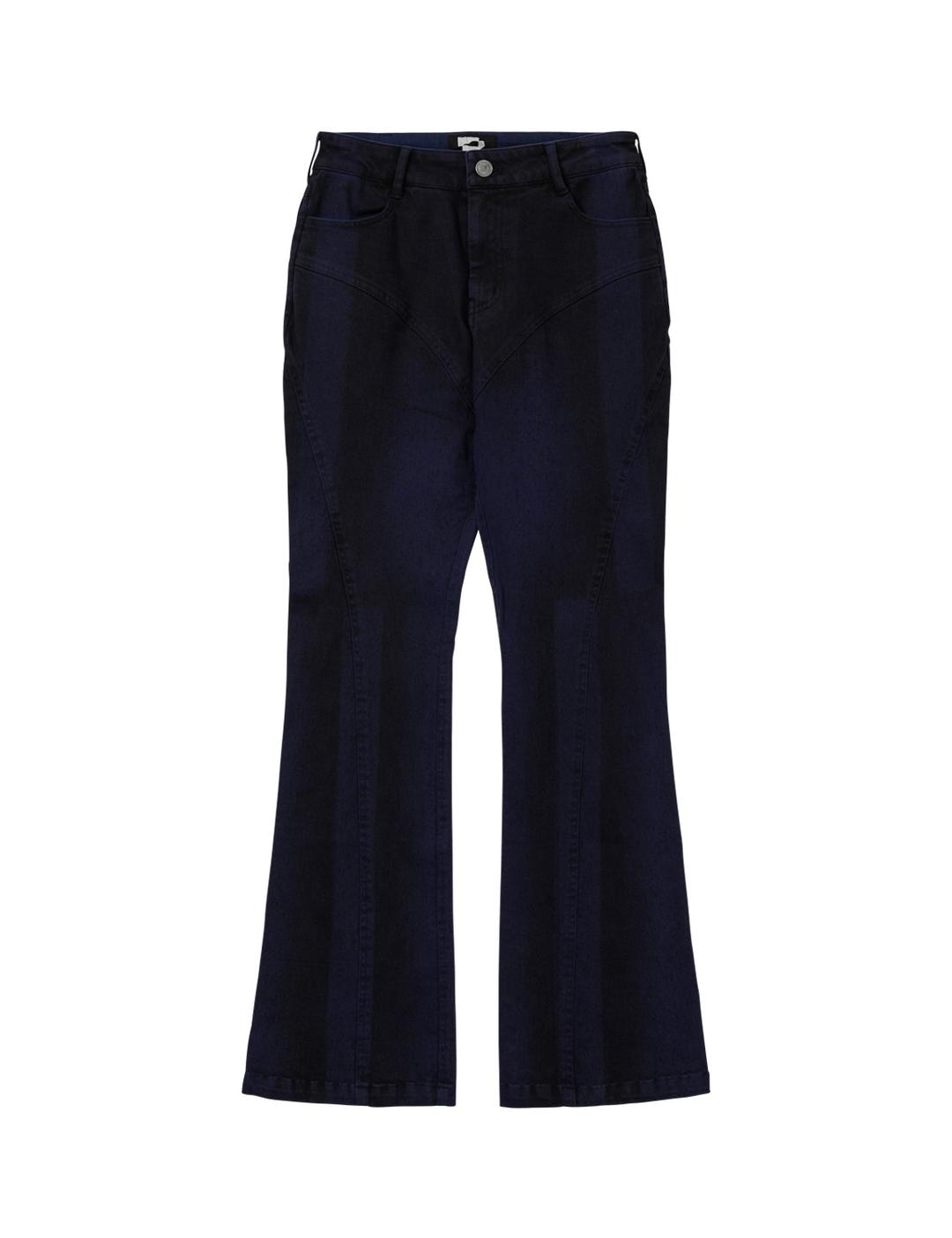 Spray Washed Line Pants Blue