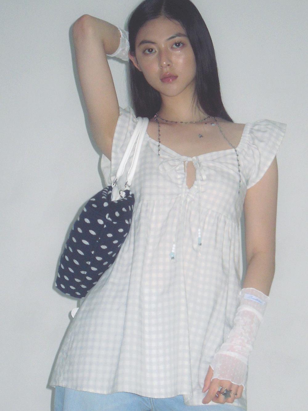 Check Angel Dress Beige