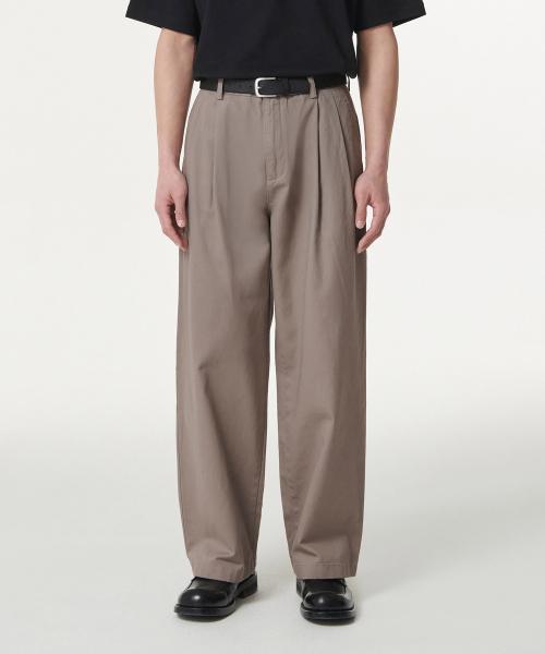 투 턱 와이드 치노 팬츠 [토프 베이지]