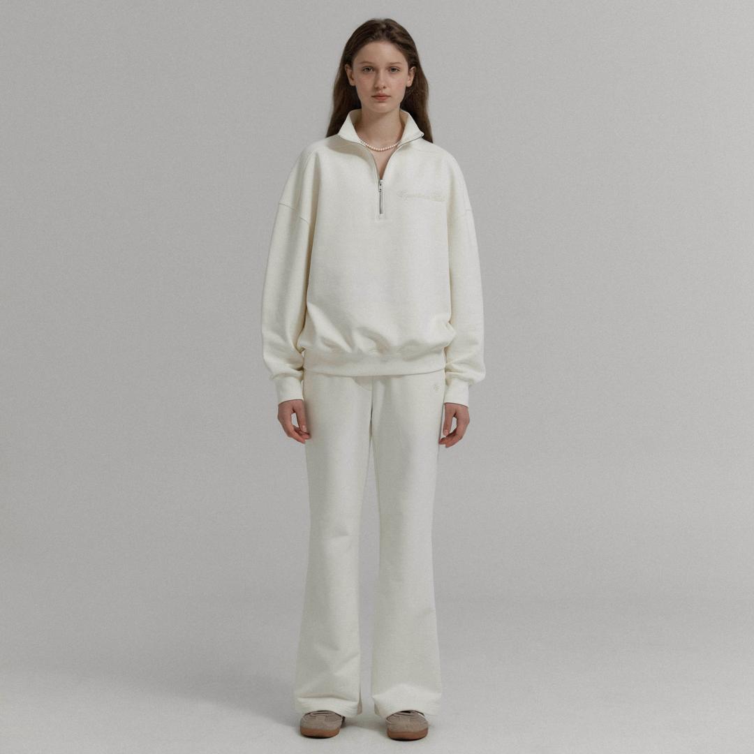 Boots cut sweat pants (Ivory)