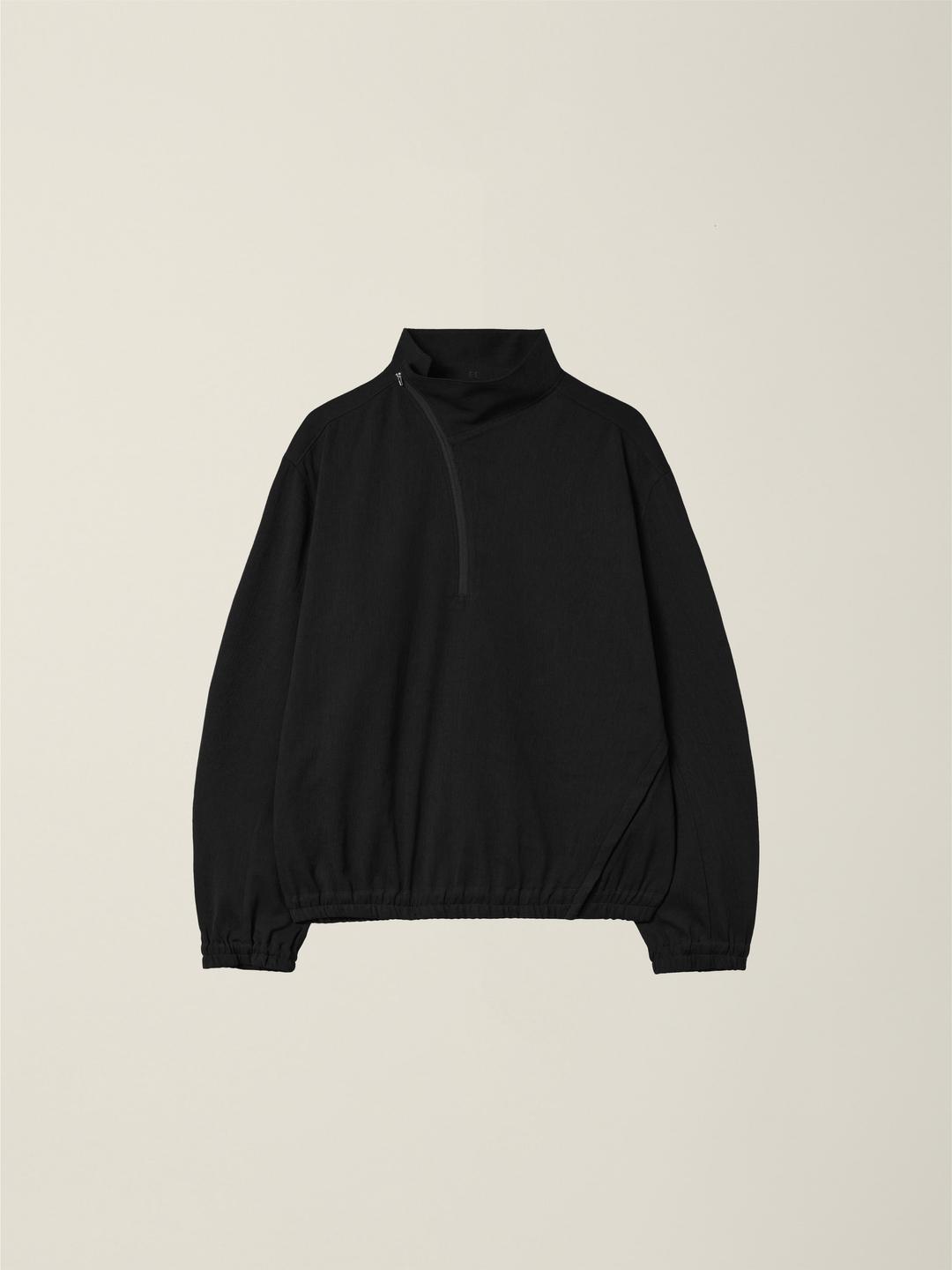 CURVED HALF ZIP-UP   BLACK