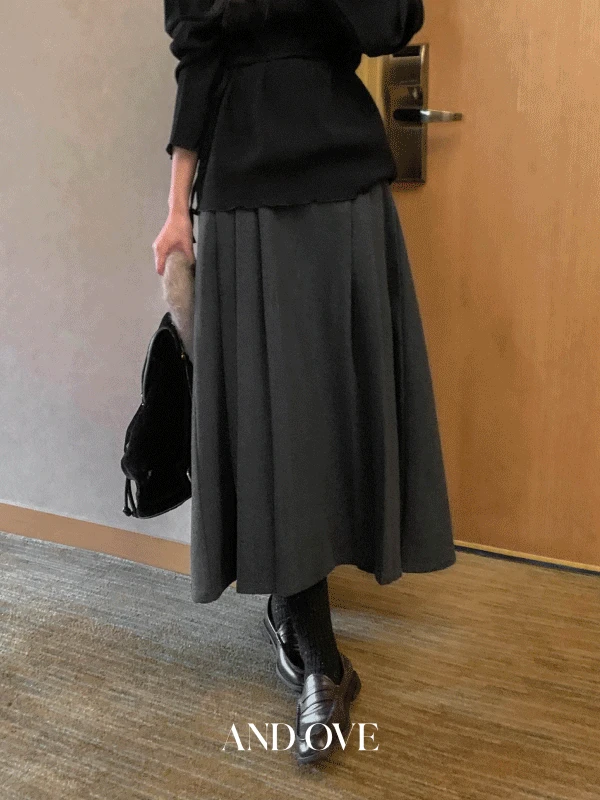 [울20/도톰🤎/겨울롱sk/뒷밴딩] 헨젤 핀턱 플리츠 롱 스커트