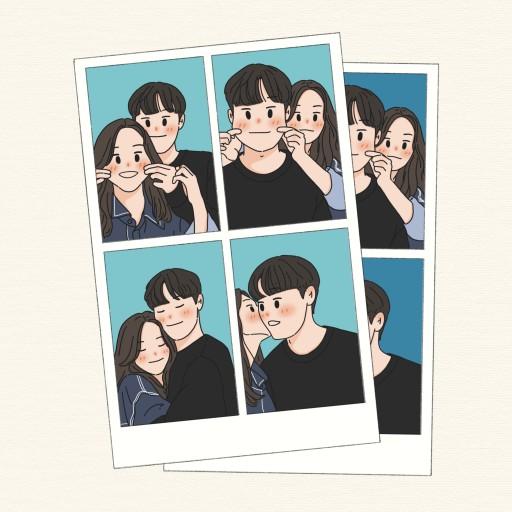 (당일완성)인생네컷 드로잉, 일상네컷(2/4/6컷)