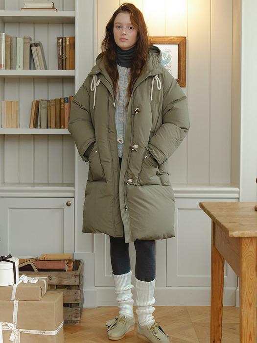 FishTail Duck Down Long Parka Field Coat - khaki