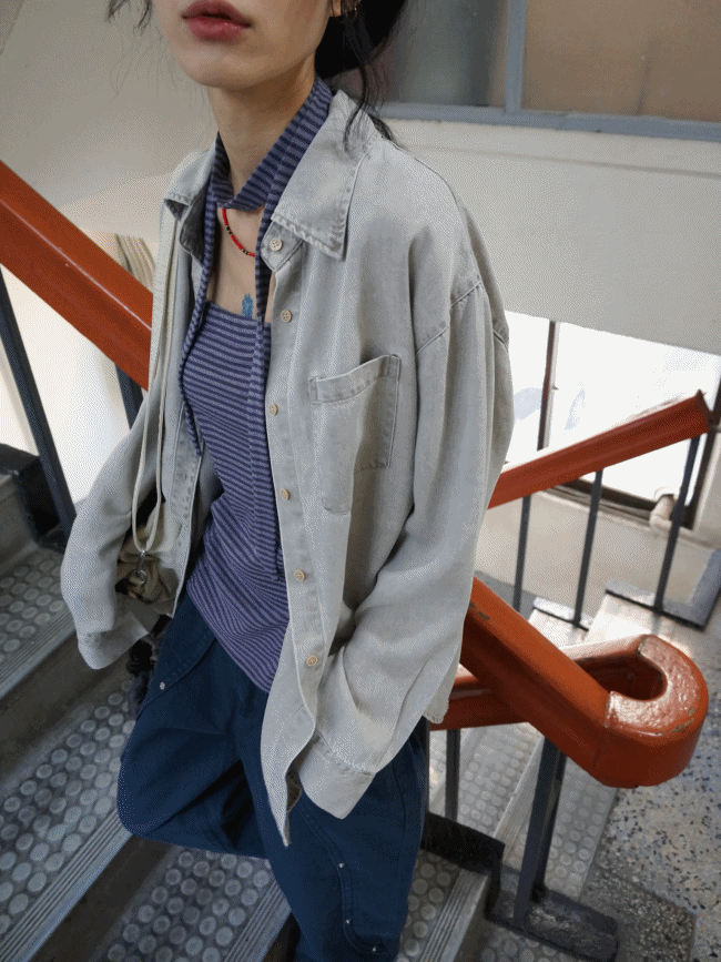 모래하우스 heritage washed shirt