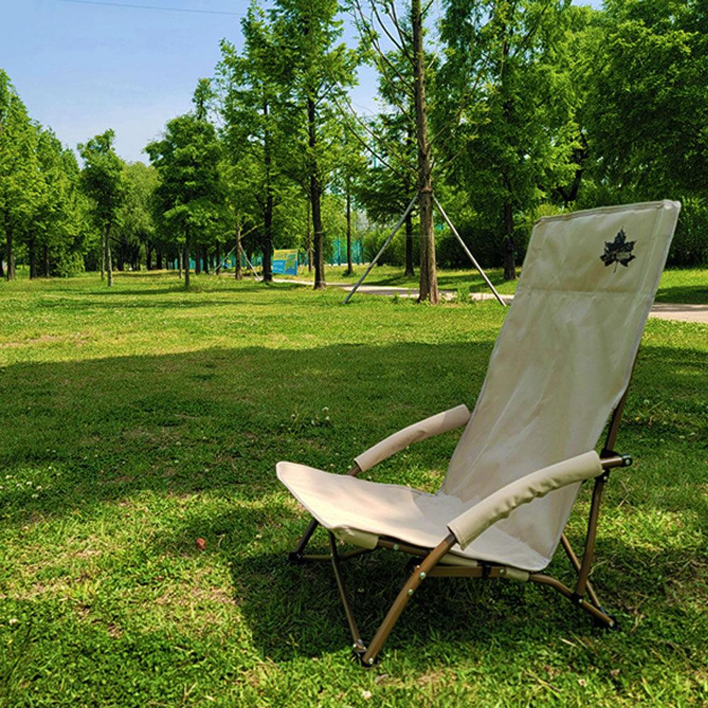 Tradcanvas 와이드 로우 하이백 캠핑의자 베이지