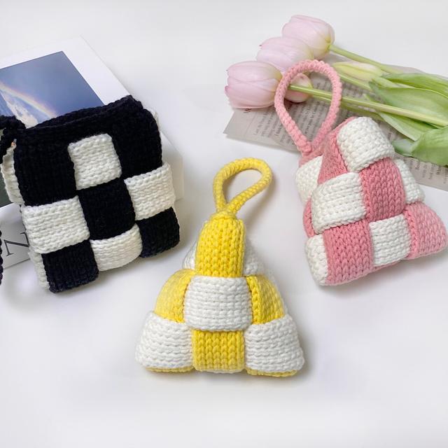 [코바늘DIY] 체크 미니백 만들기 : 숩니공방