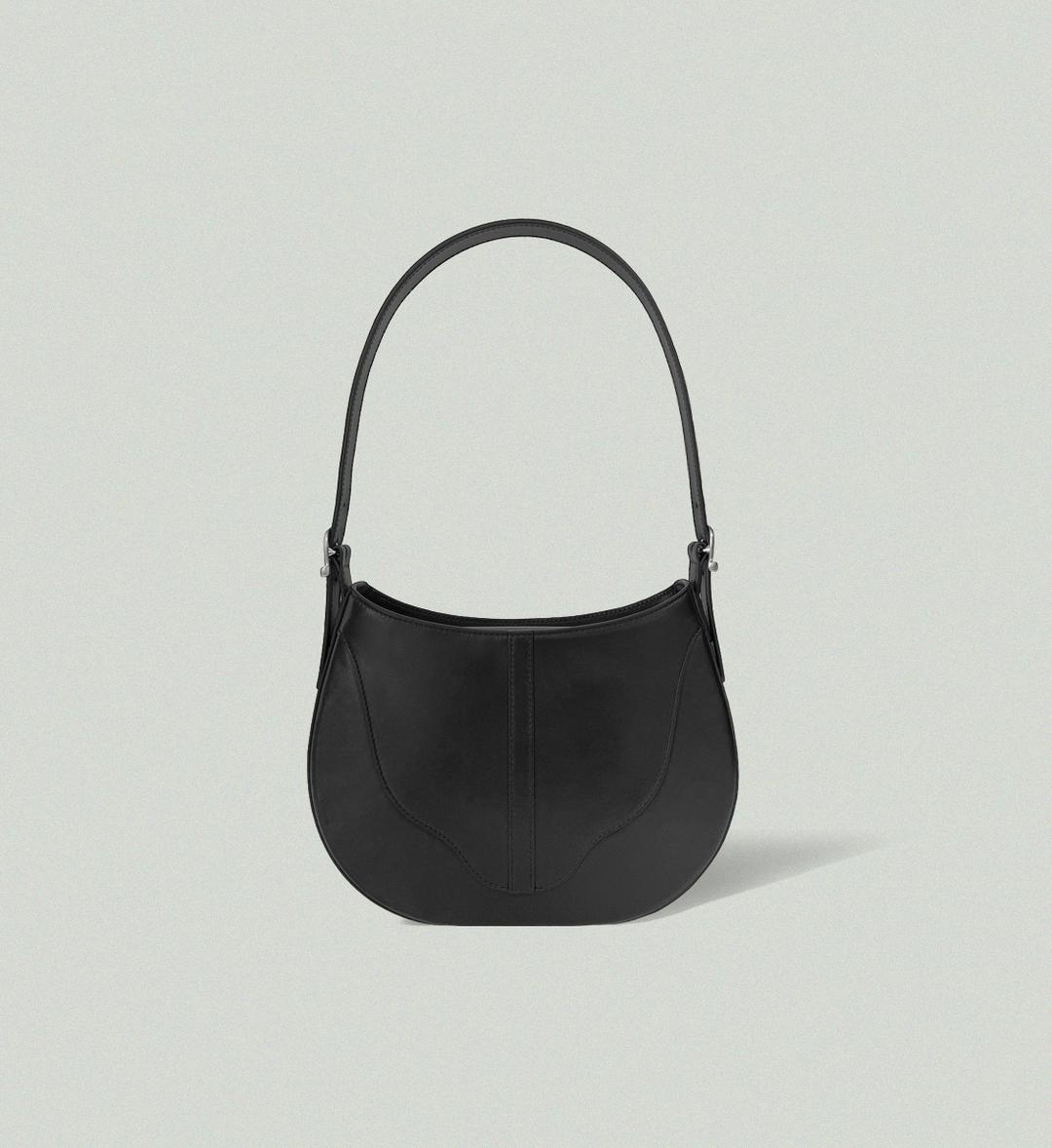 Carve hobo bag / Black-Silver