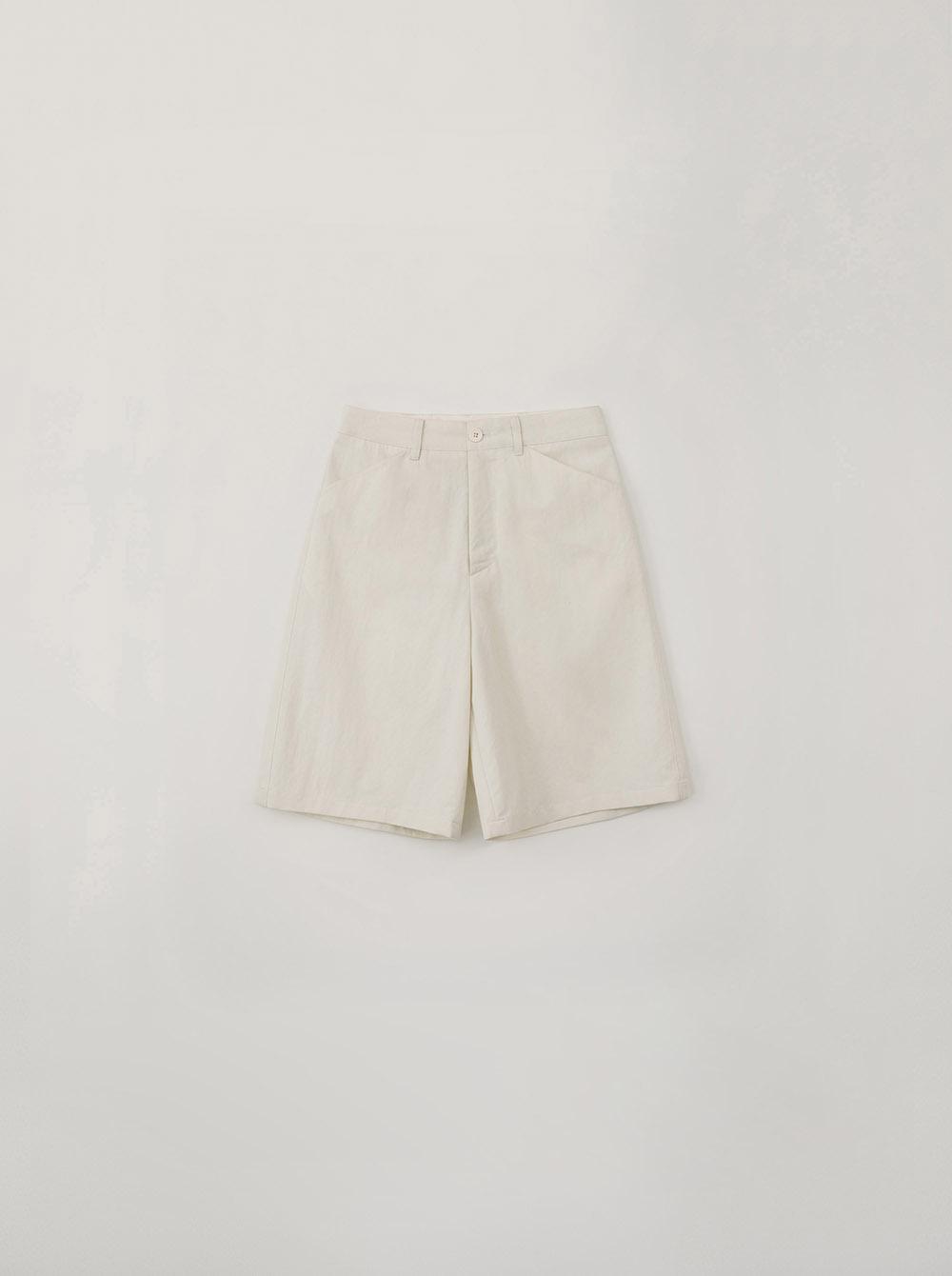 HEATHER BERMUDA PANTS_ECRU