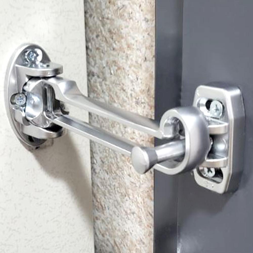 현관문 빗장쇠 이중잠금 안전고리 탱크 실버