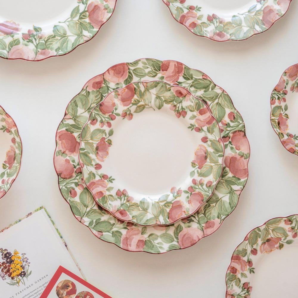 리얼 빈티지 니코 딥로즈 프레셔스 L,M사이즈 접시 플레이트 / 빈티지그릇