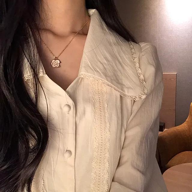 [소량주문제작] 핀턱 카라 블라우스 (2color)
