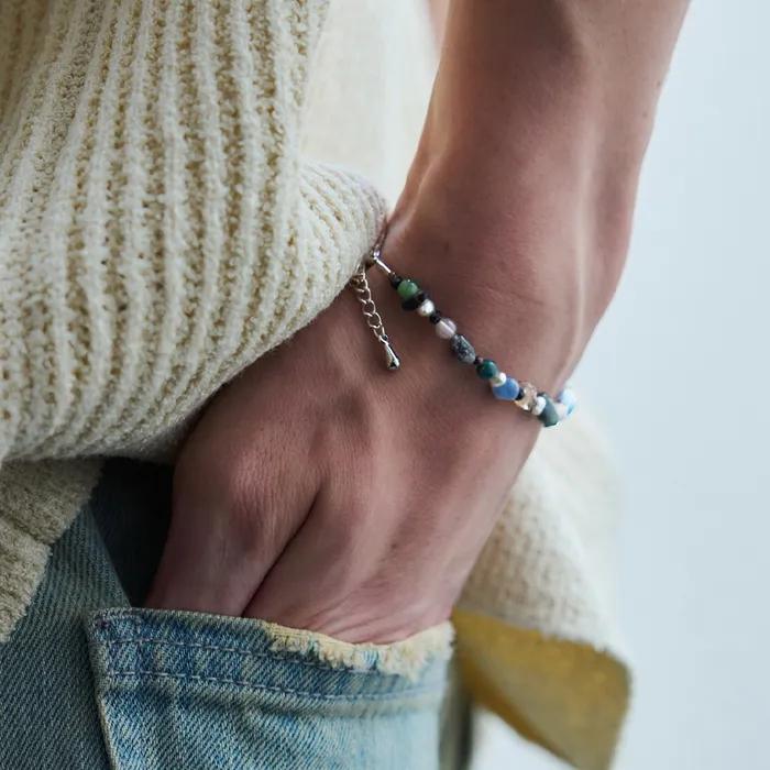 카이언 러프 스톤 팔찌 [BLUE GREEN]