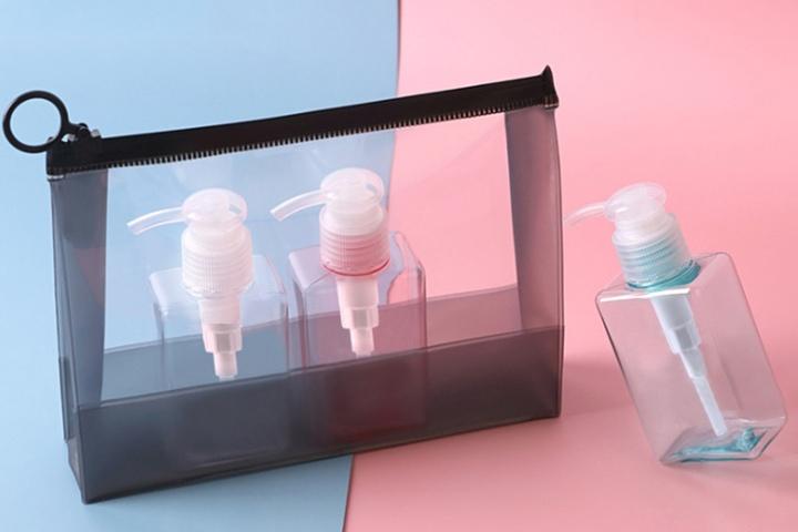 [10%쿠폰]화장품용기 여행용 무지공병3종세트+지퍼백 PETG친환경소재 디스펜서세트