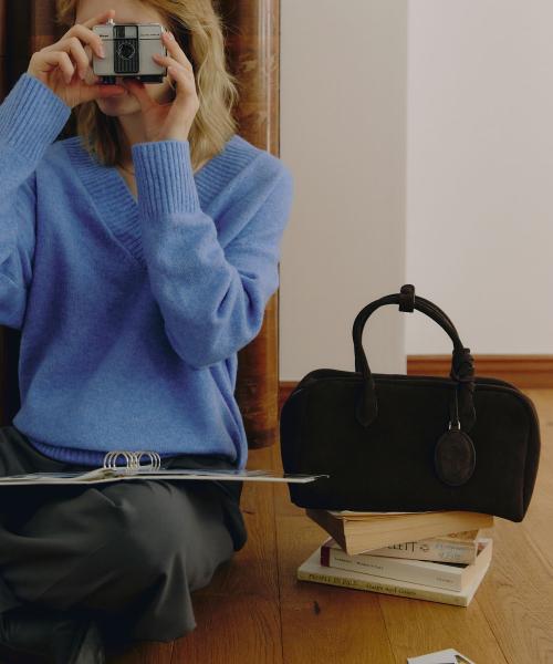 POE SUEDE BAG_DARK BROWN