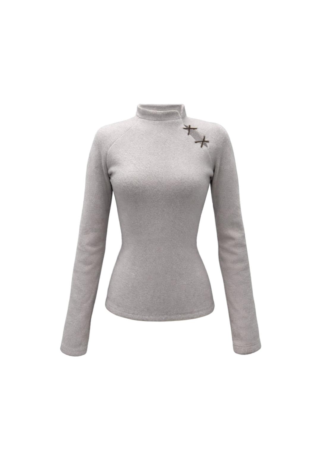 Misty qipao top(Lilac gray)