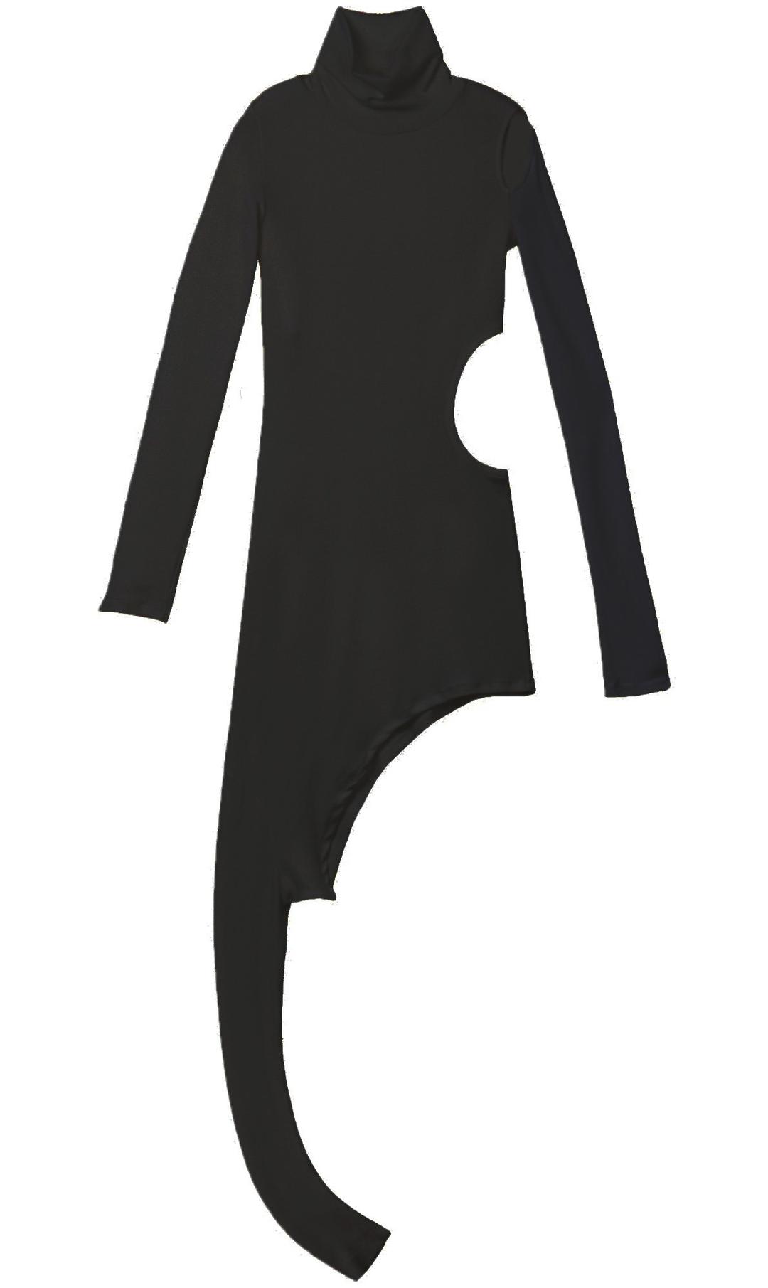 Turtleneck cut out dress (Black)