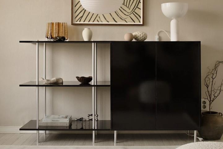 [5%쿠폰](수납장+선반장)클라 세트 미드센츄리 모던st 홈카페장