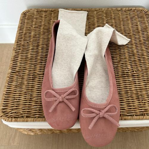 [무배] 말랑 리본 스웨이드 플랫슈즈 (7color)