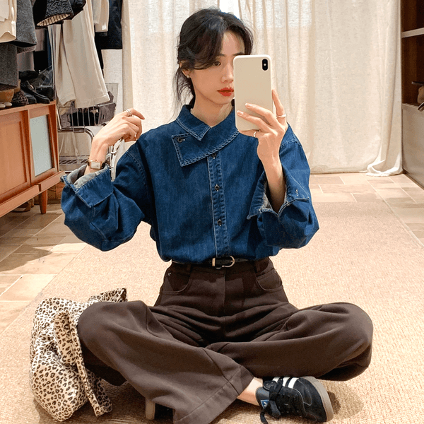 [TO-e367]켈리 데님 셔츠