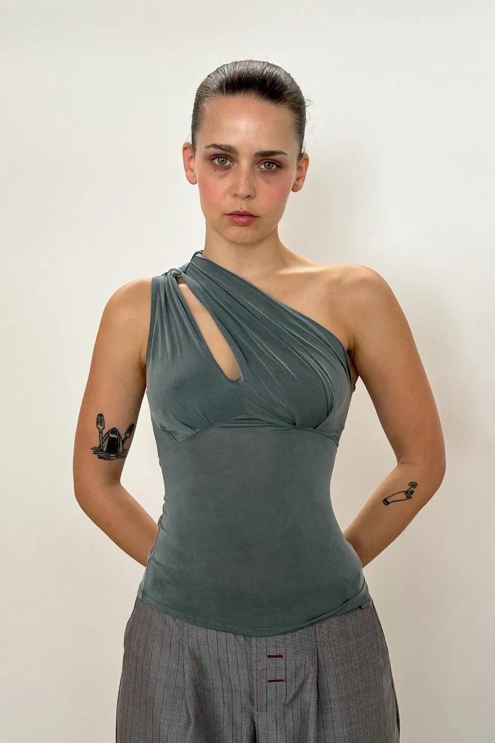 The Kylie Asymmetric Top, Sea Salt - Sea Salt / XS