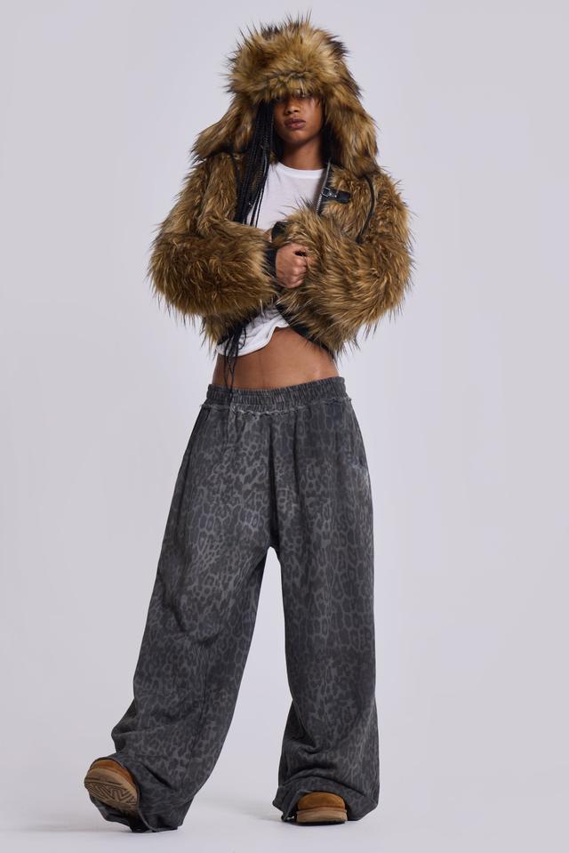Charcoal Leopard Monster Joggers - XS / Charcoal Leopard