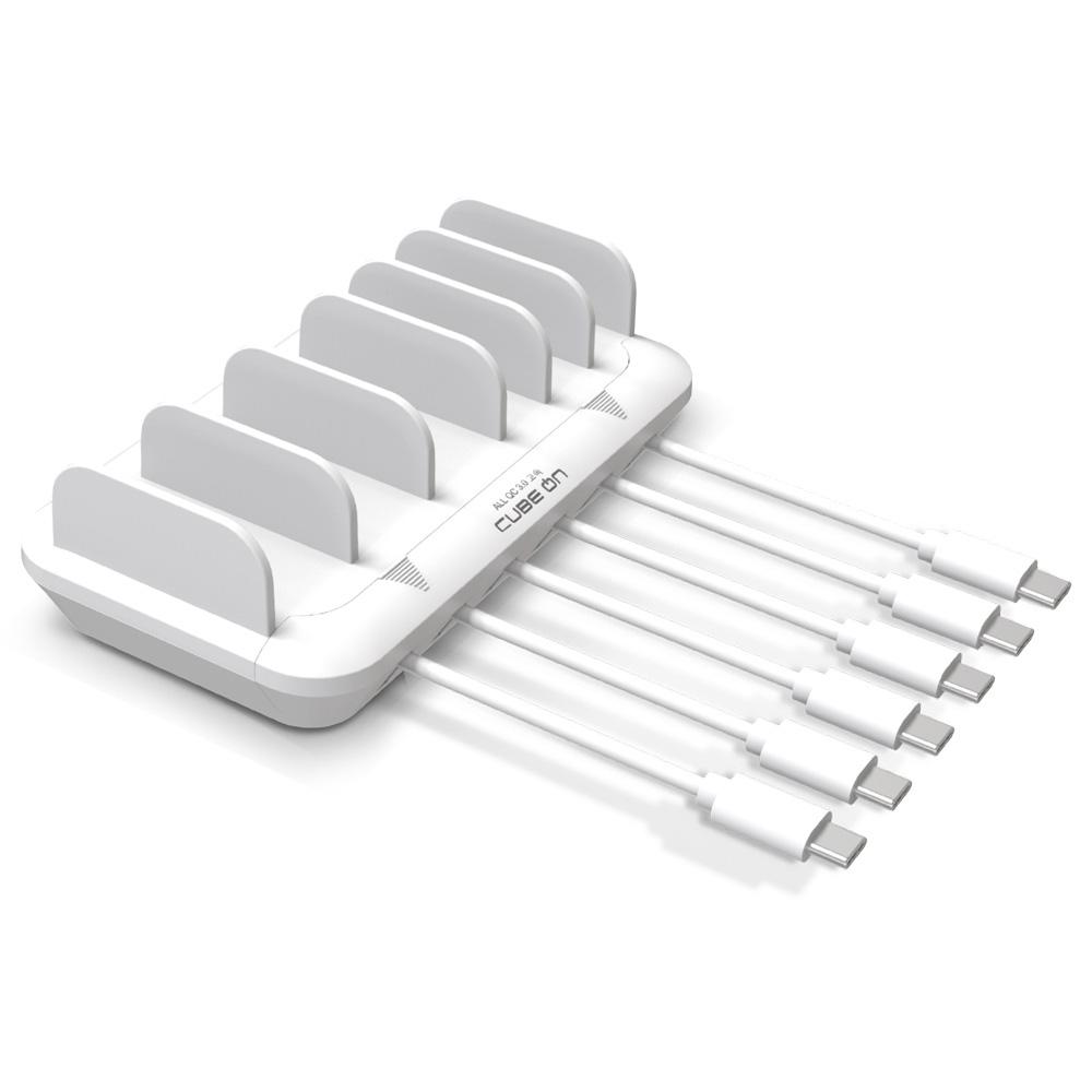 큐브온 6포트 USB 멀티 고속 충전기 기본 구성 어댑터