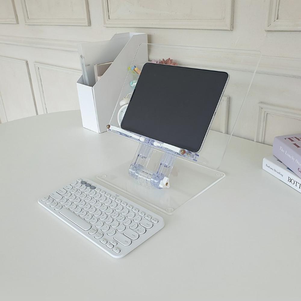 리딩독서대P 휴대용 높이조절 각도조절 투명독서대