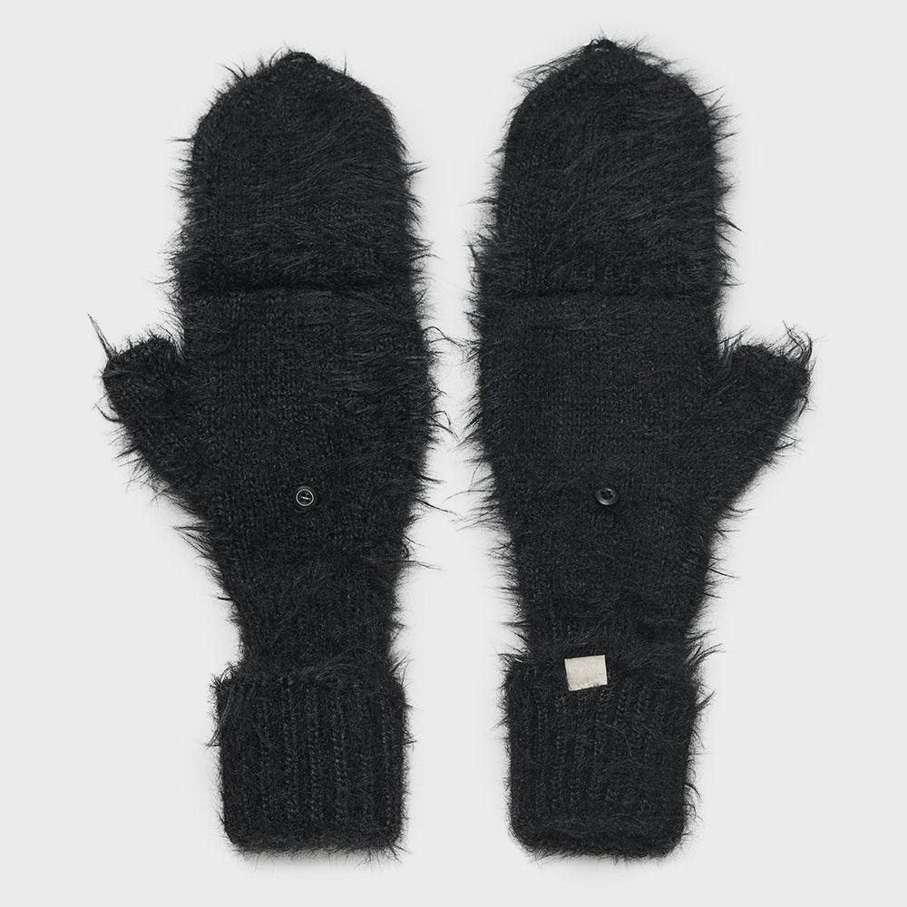Two Way Fluffy Gloves [Black]